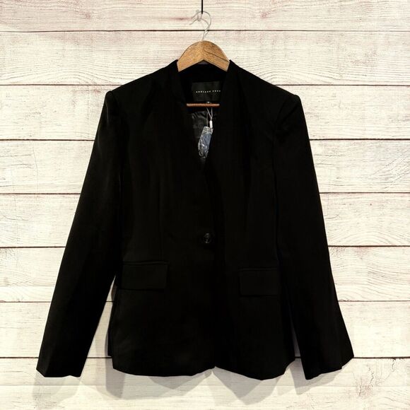 Endless Rose Open Front Black Tailored Single Button Blazer Size Medium - Picture 4 of 11